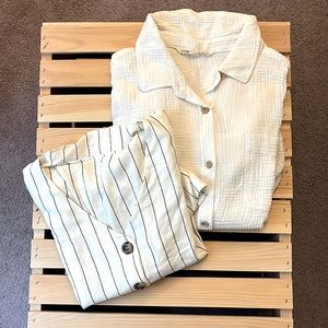 PRICE FOR BOTH!! Cropped Style Casual Short Sleeve Tops